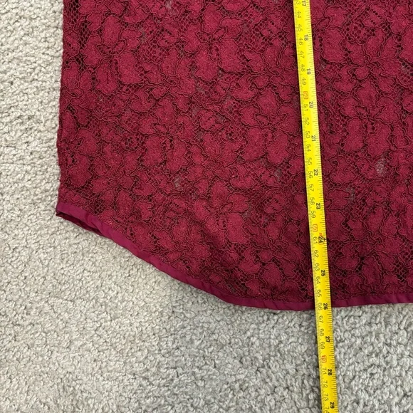 Aritzia Wilfred Dark Red Sheer Lace Tank Top - Picture 10 of 10